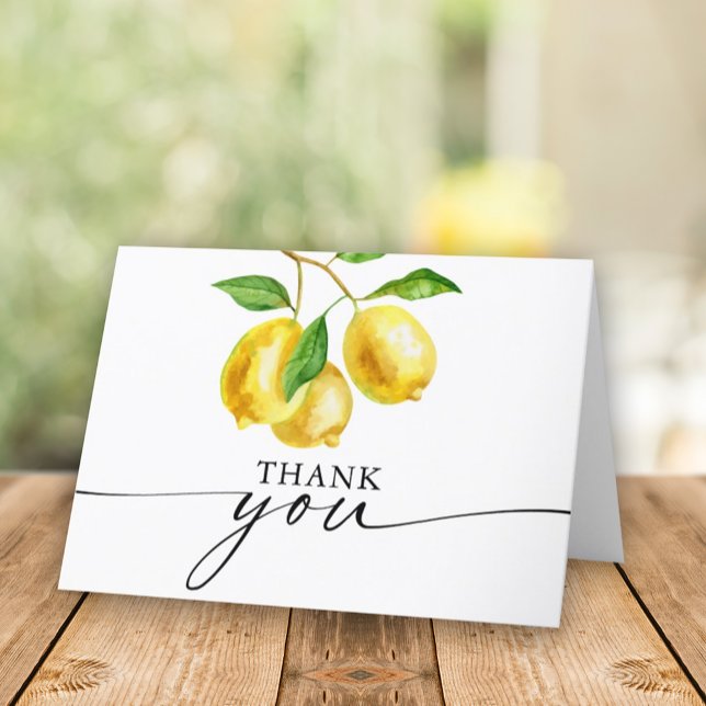 Cartões de agradecimentos de citrinos de limão (Express your gratitude with our lemon thank you card - a fresh and vibrant way to say thanks!)
