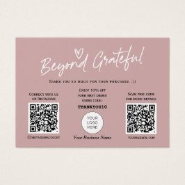 Cartões de agradecimentos de código QR para caligr
