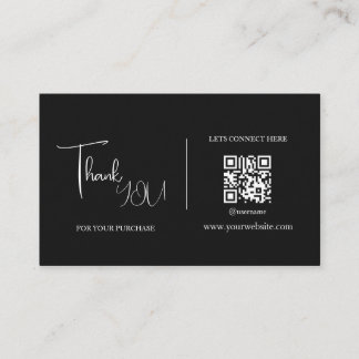 Cartões de agradecimentos de código QR preto e bra