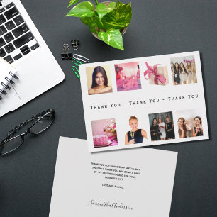 Cartões de agradecimentos de colagem de fotos de a