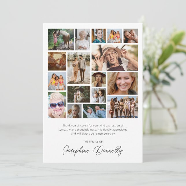 Cartões de agradecimentos de Colagem de Fotos do M (Em pé/Frente)