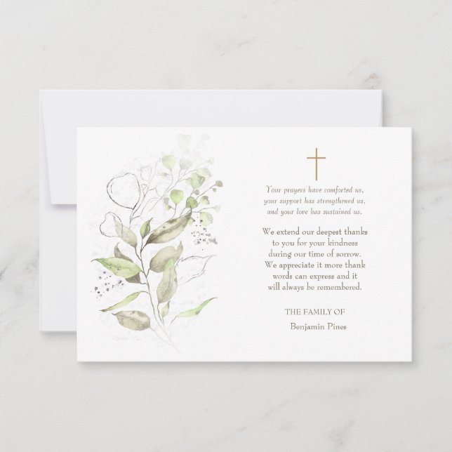 Cartões de agradecimentos de compaixão (Frente)