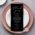 Cartões de agradecimentos de Configuração de Local<br><div class="desc">Este é o guião moderno minimalista, no tema preto e branco, o lugar jante do casamento a preto clássico. Compartilhe o amor e mostre seu apreço aos seus convidados, quando eles sentarem em seu assento e lerem esse obrigado encantador personalizado que você coloca com o cartão de ajuste. É uma...</div>