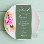 Cartões de agradecimentos de Configuração de Local<br><div class="desc">Este é o guião moderno minimalista, no tema preto e branco, o lugar jante do casamento definindo o sábio da floresta. Obrigado Cartões. Compartilhe o amor e mostre seu apreço aos seus convidados, quando eles sentarem em seu assento e lerem esse obrigado encantador personalizado que você coloca com o cartão...</div>