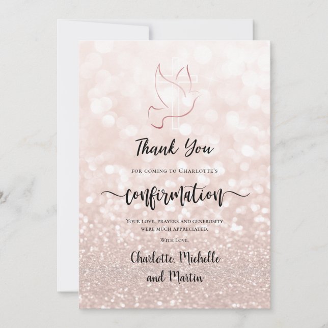 Cartões de agradecimentos de confirmação (Frente)