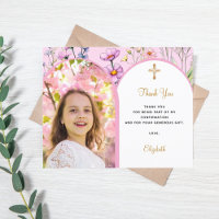 Cartões de agradecimentos de confirmação floral de
