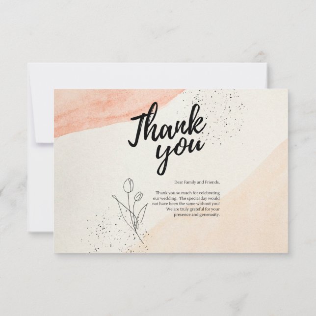 Cartões de agradecimentos de Cor de Água Laranja (Verso)