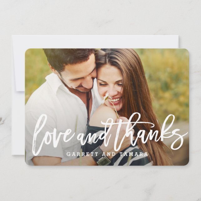 Cartões de agradecimentos de cor EDITÁVEL escovado (Frente)