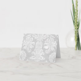 Cartões de agradecimentos de Damasco Branco Elegan
