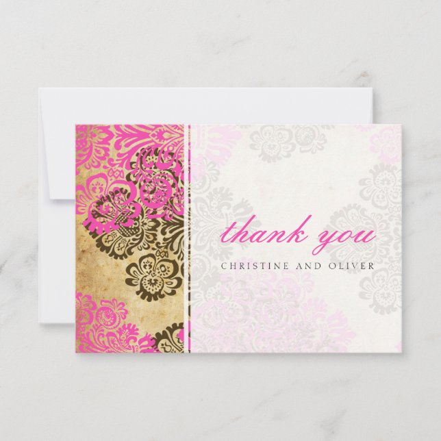 Cartões de agradecimentos de Damasco Castanho e Ro (Frente)