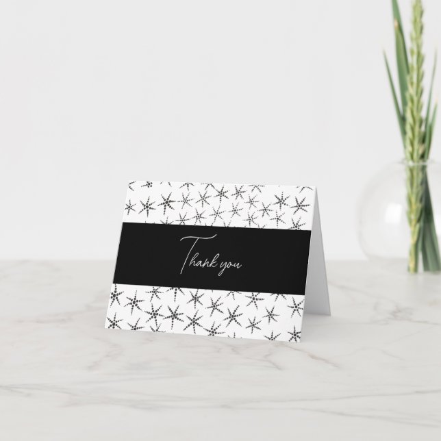 Cartões de agradecimentos de Desenho da Mão Preta  (Frente)