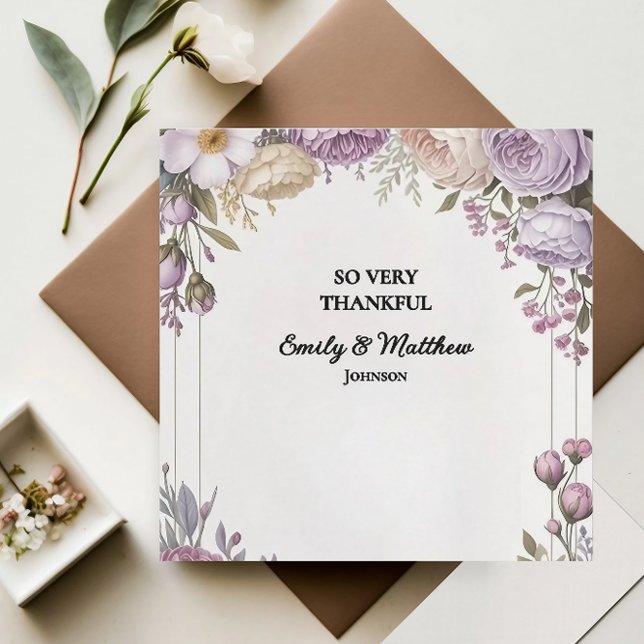 Cartões de agradecimentos de Designer Floral Elega (Criador carregado)