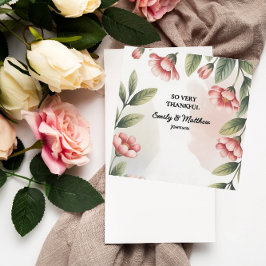 Cartões de agradecimentos de Designer Floral Rosa 