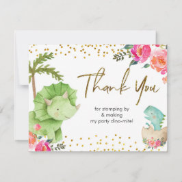 Cartões de agradecimentos de Dinossauro Rosa