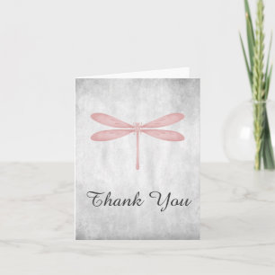 Cartões de agradecimentos de Dragonfly rosa