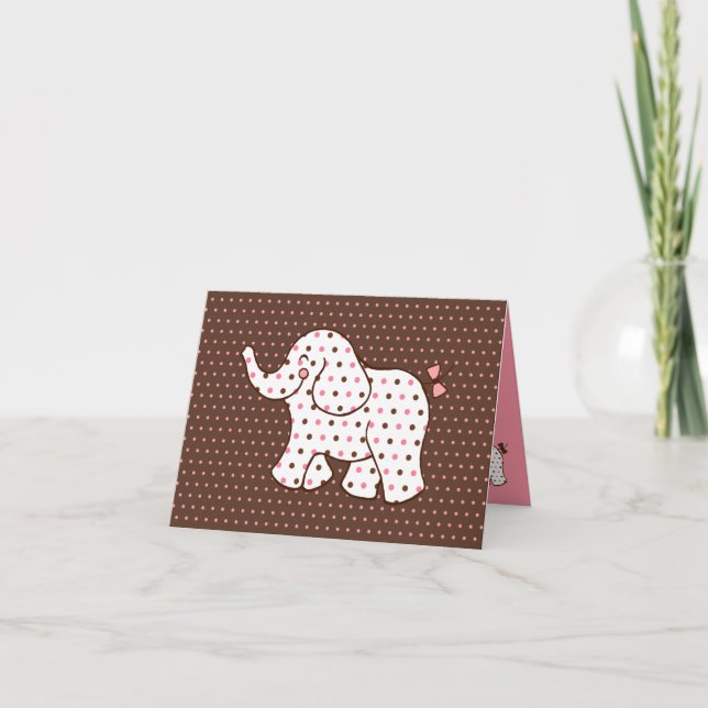 Cartões de agradecimentos de elefante bebê (Frente)