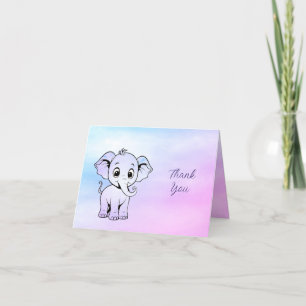 Cartões de agradecimentos de Elefante Cute