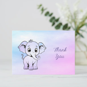 Cartões de agradecimentos de Elefante Cute