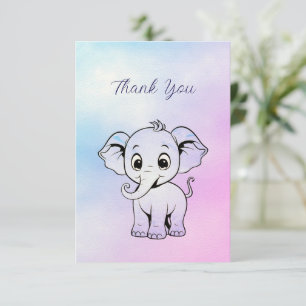 Cartões de agradecimentos de Elefante Cute