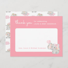 Cartões de agradecimentos de Elefante Rosa para o 