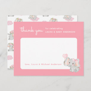 Cartões de agradecimentos de Elefante Rosa para o