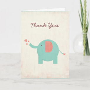 Cartões de agradecimentos de Elefante Unisex Retro
