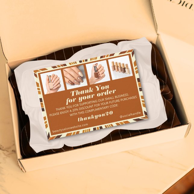 Cartões de agradecimentos de Encomenda Salon Nail  (Criador carregado)