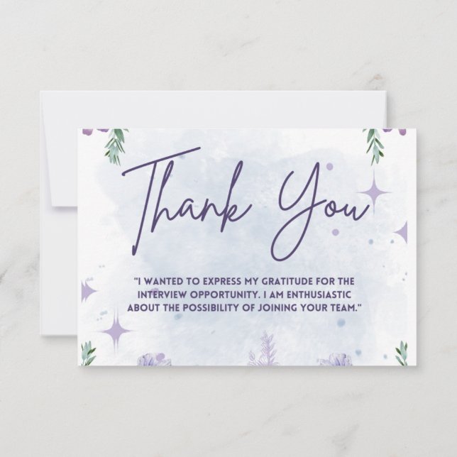 Cartões de agradecimentos de Entrevista de Job (Verso)