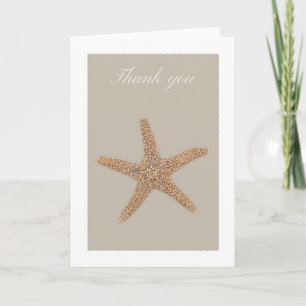 Cartões de agradecimentos de estrela do mar de Tan