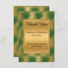 Cartões de agradecimentos DE FERN VERDE METÁLICO D
