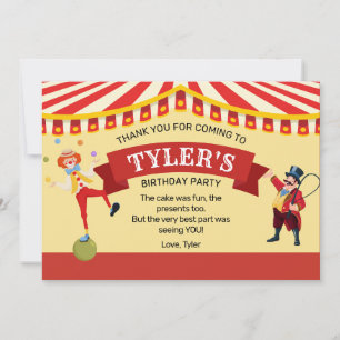 Cartões de agradecimentos de Festa de aniversário