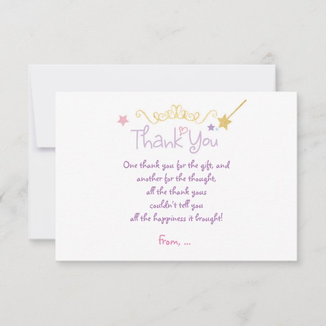 CARTÕES DE AGRADECIMENTOS de Festa de aniversário  (Frente)