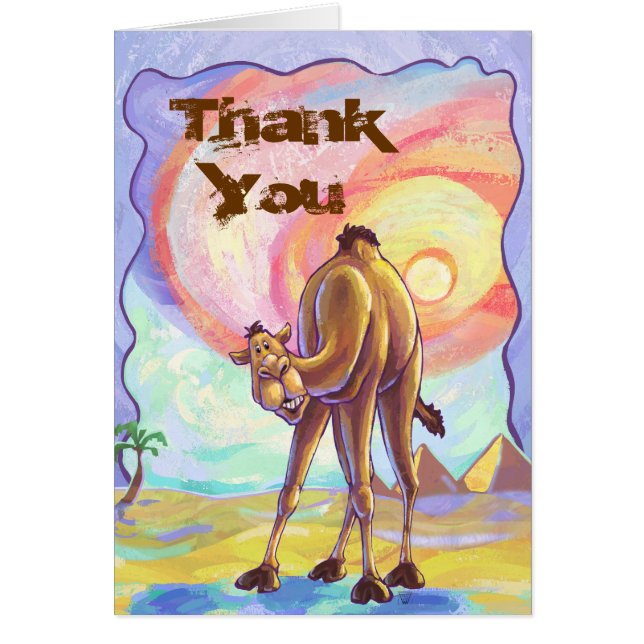Cartões de agradecimentos de Festa de Camelo Cute (Frente)