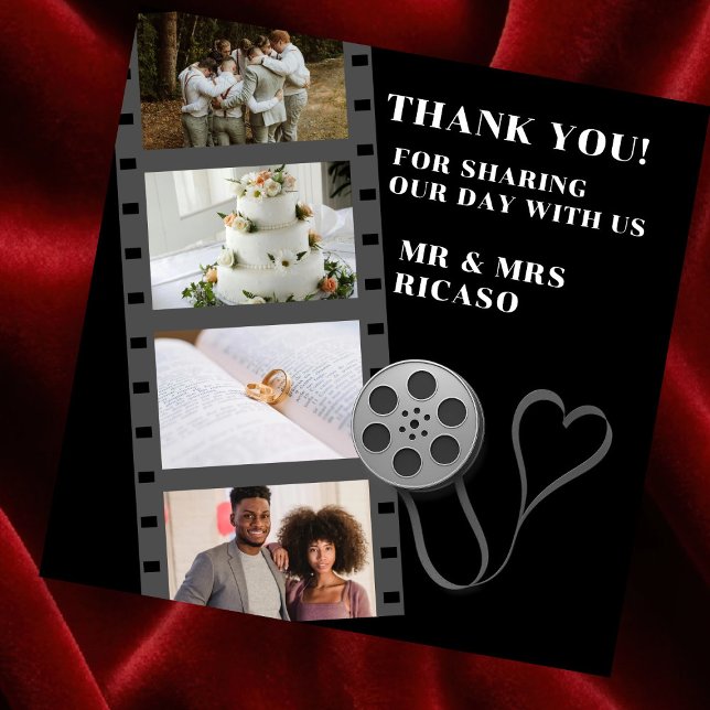 Cartões de agradecimentos de Filme de Colagem de F (Photo Collage Movie Strip Thank You Cards by Ricaso. 
Ideal for actors, movie fans and more)