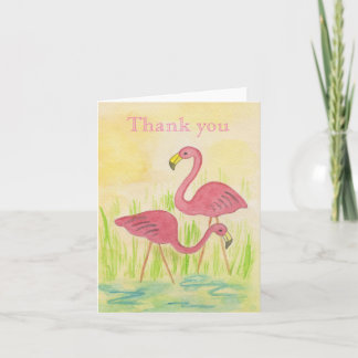Cartões de agradecimentos de Flamingos Plásticos