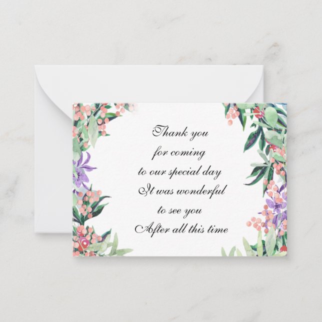 Cartões de agradecimentos de Flor de Aquarela (Frente)