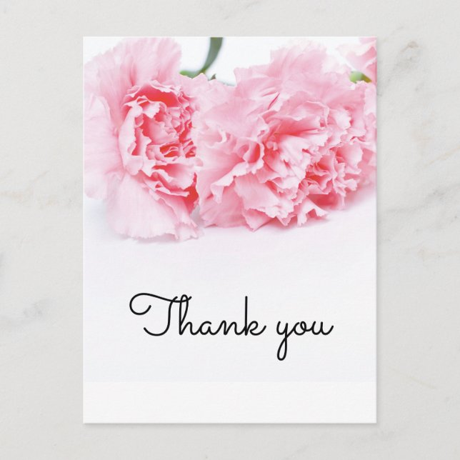 Cartões de agradecimentos de Flor do Craveiro Rosa (Frente)