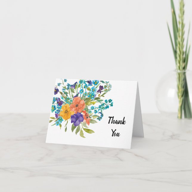 Cartões de agradecimentos de Flor Selvagem (Frente)