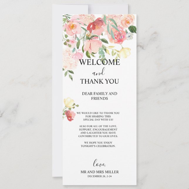 Cartões de agradecimentos de flor selvagem, Cartõe (Frente)