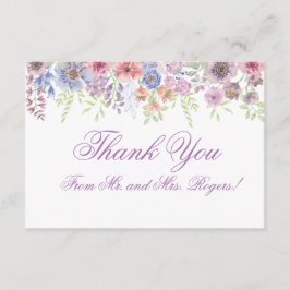 Cartões de agradecimentos de flor selvagem púrpura