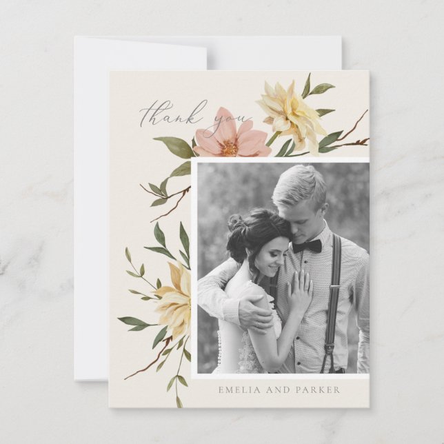 Cartões de agradecimentos de Florais Selvagens (Frente)