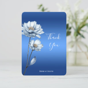 Cartões de agradecimentos de Flores de Aquarela Az