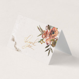 Cartões de agradecimentos de Flores de Outono de A