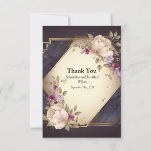 Cartões de agradecimentos de Flores Elegante Branc