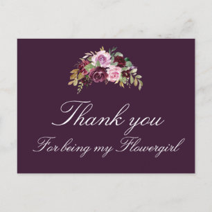 cartões de agradecimentos de flores florais púrpur