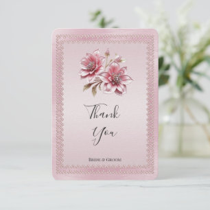 Cartões de agradecimentos de Flores Rosa Moderno