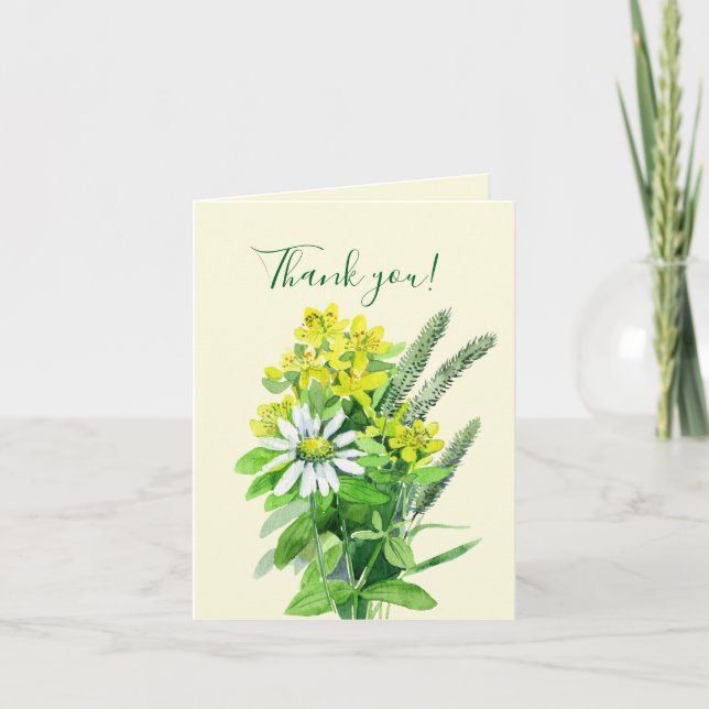 Cartões de agradecimentos de flores selvagens de v (Frente)
