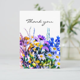 Cartões de agradecimentos de flores selvagens de v