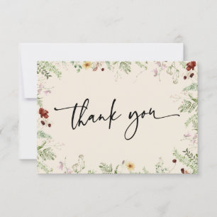 Cartões de agradecimentos de Flores Selvagens Lega