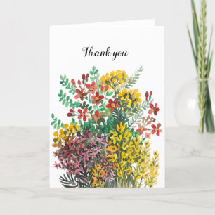Cartões de agradecimentos de flores silvestres